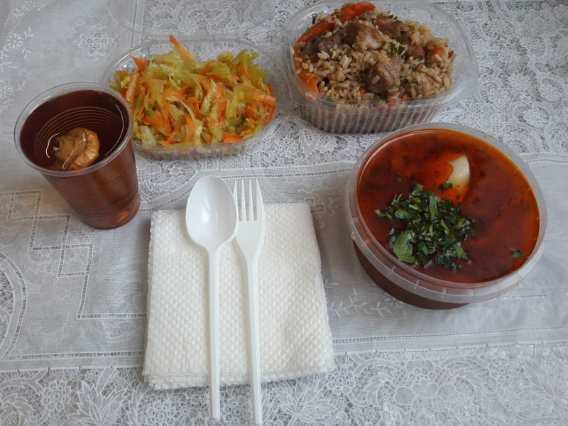 Борщ, плов и овощи Раменское